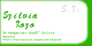 szilvia kozo business card